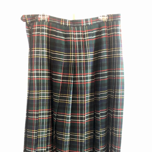 Vintage Brooks Brothers Pleated Plaid Wool Midi Skirt Size 10/12 Made in USA - Picture 5 of 7
